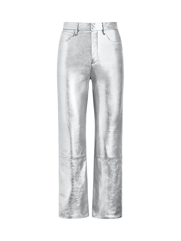 SOFT METALLIC PANTS - Silver