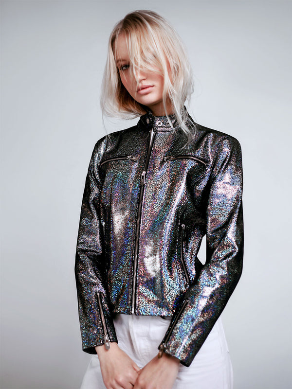 Holographic on sale leather jacket